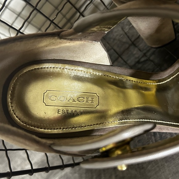 Coach Tristen Heeled Taupe Suede Sandals.  Size 9B. - Picture 4 of 6